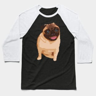 a sitting Pug dog pixel art Baseball T-Shirt